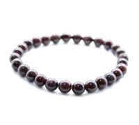 Ancient Wisdom - Pulseras de potencia chakra/estiramiento, piedra natural, 8 mm, para su bienestar - granate de sangre