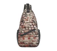 Ancient Worn Brick Wall Cool Grey Baseball Sling Bag, Mochila de Hombro Paquete de Pecho Causal Crossbody Daypack para Mujeres Hombres Senderismo Viajes