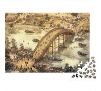 AncientChineseBridge 100% Recycled Cardboard Golden Bridge 1000 Piece Jigsaws for Adults Brain Development Classic Games 52x38cm/1000pcs