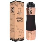 ANCIENTIMPEX Botella de Agua de Cobre Puro con sorbo, Capacidad de 1000 ml (33.81 onzas líquidas) para Beneficios de Salud ayurveda, Cereza Oscura