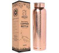 ANCIENTIMPEX Botella de Agua de Cobre Puro Patrón de Grabado Sin Juntas Capacidad de 900 ml (30,43 onzas líquidas) para Beneficios para la Salud de Ayurveda