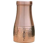 ANCIENTIMPEX Jarra de noche de cobre puro para beneficios de salud ayurveda - Capacidad - 1 litro (33.81 onzas líquidas) (liso y martillado)