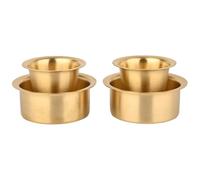 ANCIENTIMPEX Juego de 2 tazas de café de latón y Dabra (juego de 2) - 225 ml / 215.5 g tradicional del sur de la India vaso de café con tazón - Vaso de latón puro, acabado mate, fabricado en la India