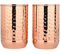ANCIENTIMPEX Juego de 2 vasos de cobre martillados de alta calidad, vasos de agua ayurvédicos de 350 ml de capacidad para beneficios para la salud
