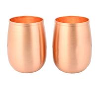ANCIENTIMPEX Juego de 2 vasos de cobre puro de 250 ml de capacidad ayurvédica para beneficios para la salud, forma de barril, acabado mate.