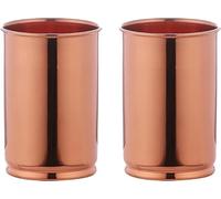ANCIENTIMPEX Juego de 2 vasos de cobre puro, sin lacado, sin forro y sin revestimiento para beneficios para la salud ayurveda, capacidad de 350 ml