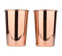 ANCIENTIMPEX Juego de 2 vasos de cobre puro, vasos de agua ayurvédicos de 300 ml, vasos hechos a mano que aumentan la salud para digestión e inmunidad, ideales para el hogar y la oficina