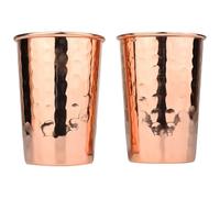 ANCIENTIMPEX Juego de 2 vasos de cobre puro, vasos martillados de 300 ml, vasos ayurvédicos hechos a mano para beneficios para la salud, vasos de agua para uso doméstico y de oficina