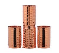 ANCIENTIMPEX Juego de 4 vasos de cobre puro martillados, para beneficios para la salud de Ayurveda, capacidad de 350 ml