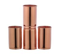 ANCIENTIMPEX Juego de 4 vasos de cobre puro, sin forro, sin revestimiento y sin laca, capacidad de 350 ml para beneficios para la salud de Ayurveda