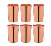 AncientImpex Juego de 6 vasos de cobre puro, Capacidad de 350 ml (11.8 onzas líquidas)