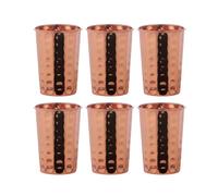 ANCIENTIMPEX Juego de 6 vasos de cobre puro martillado, capacidad de 350 ml para beneficios para la salud del ayurveda