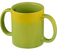 ANCIENTIMPEX Taza de cerámica dos asas para una sujeción segura, 350 ml - Elegante color verde