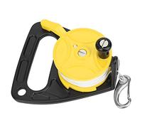 Ancla de kayak de carrete de buceo de 150 pies con posición de tarjeta de mango combinación de cuerda de PP para seguridad buceo submarino snorkel(Amarillo)