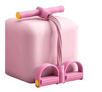 Ancla de pie y Rodillo for Abdominales con Bandas de Resistencia, Juego de Bandas de Resistencia for pies de 6 Tubos con Pedal y Extractor de Tobillo(Pink)