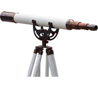 Ancla decorativa Master de un solo barril náutico con acabado de bronce antiguo, instrumento de navegación marítimo, piratas, trípode, telescopio, decoración del hogar y la oficina