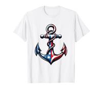 Ancla patriótica del 4 de julio barco bandera estadounidense crucero de Estados Unidos Camiseta