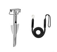 Anclaje de acero inoxidable para embarcaciones, 43 x 11,5 x 4 cm, estaca de arena resistente para kayak, canoa y barcos pequeños, diseño en espiral para un agarre profundo en arena/barro, fácil