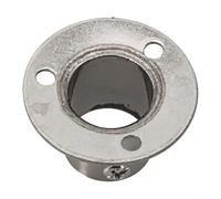 Anclaje de pared de conexión de brida de acero inoxidable para barras de cortina redondas, soporte de tubo pulido con tornillo de bloqueo, plateado, 19 mm, 22 mm, 25 mm, 32 mm de diámetro interior (22