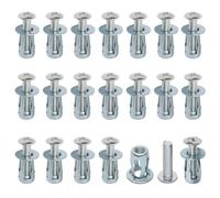 Anclaje de pared hueca, 20 unidades, tacos de yeso, tacos de yeso para cargas pesadas, tacos de acero al carbono, tacos de metal para fijación de consolas (M6 x 25 mm)