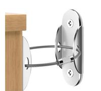 Anclaje de pared para muebles, 20 correas de metal antipunta para muebles, anclajes para muebles (acero inoxidable)