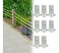Anclaje de poste de hormigón galvanizado, base de poste ajustable de 2x2 pulgadas for cubiertas, cercas y estructuras al aire libre(8PCS 40x40x200mm)