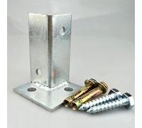 Anclaje de poste de hormigón galvanizado, base de poste ajustable de 2x2 pulgadas for cubiertas, cercas y estructuras al aire libre(1PC40x40x100mm)