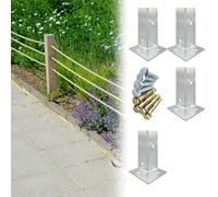 Anclaje de poste de hormigón galvanizado, base de poste ajustable de 2x2 pulgadas for cubiertas, cercas y estructuras al aire libre(4PCS 40x40x200mm)