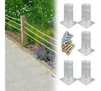 Anclaje de poste de hormigón galvanizado, base de poste ajustable de 2x2 pulgadas for cubiertas, cercas y estructuras al aire libre(5PCS 40x40x100mm)