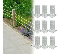 Anclaje de poste de hormigón galvanizado, base de poste ajustable de 2x2 pulgadas for cubiertas, cercas y estructuras al aire libre(9PCS 40x40x200mm)