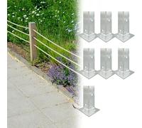 Anclaje de poste de hormigón galvanizado, base de poste ajustable de 2x2 pulgadas for cubiertas, cercas y estructuras al aire libre(7PCS 40x40x200mm)