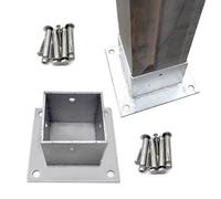 Anclaje de poste para columna cuadrada de hierro forjado, brida de base de poste de cerca, soporte de montaje de poste de madera de hormigón