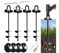 Anclaje de suelo para trampolín, juego de 4 anclajes para trampolines, tiendas de campaña, columpios y más