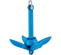 Anclaje marino plegable de 1.5 libras para canoa KAYAK barco pequeño con cuerda de 8 m y sistema de recuperación de boya, acero al carbono, diseño de cuatro garras para fondos de barro de arena (ancla