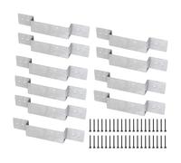 Anclaje para postes de cerca: estacas de acero resistentes, kit de soporte de anclaje al suelo con clavos y llave para puerta de cerca o buzón dañado, picos de poste duraderos para cercas de madera o