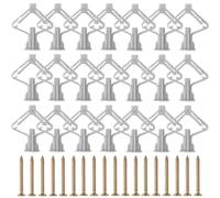 Anclajes autoperforantes for paneles de yeso Tacos pared Anclaje for placas Tornillos expansión Tubo Placa autoperforante for Kit pernos (Sujetador hardware)(Gray,100PCS (50sets))