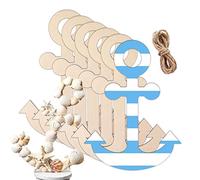 Anclajes de madera sin terminar para manualidades, corte de ancla Decoración náutica de madera sin terminar | Anchors Crafts Decoración del océano de madera para pintar para Artes Artesanía Decoración