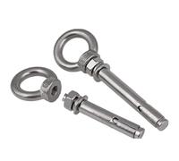 Anclajes de manguito hormigón M14 14 mm con pernos expansión y argolla elevación acero inoxidable 304 para montaje en pared(M14X100mm-5pcs)