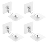 Anclajes de pared para muebles, sin taladro, paquete de 4 fijaciones antivuelco, soporte de metal adhesivo para estantería, armario, aparador, fija los muebles a la pared para proteger a bebés y