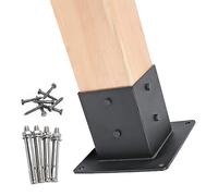 Anclajes metálicos para Postes de barandilla - Soporte de Base de Poste de Madera Resistente de 8,9 x 8,9 cm para terrazas, cercas y pérgolas - Construcción de Acero Duradero (1 Pieza)