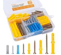 Anclajes y tornillos para paneles de yeso, 160 piezas, kit surtido de tornillos de madera de alta dureza, funciona para todo tipo de necesidades de instalación colgante, y combina muy bien con un kit