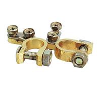 ANCLLO 1 par de conectores de terminales de batería de coche de 12 V / 24 V, juego de abrazaderas de batería de coche de latón macizo con, accesorios para coche positivo y negativo