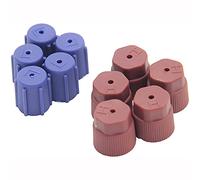 ANCLLO 10 piezas AC R134a Tapones de Servicio de Aire Acondicionado, Tapones de Puerta de Recarga R134A, 13mm y 16mm, Lado Alto y Bajo, Cobertura A/C Rojo y Azul