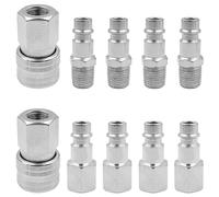 ANCLLO, 10 Uds., Conectores de línea de Aire, Acoplamiento rápido BSP de 1/4 Pulgadas para mangueras, Enchufe de Acoplamiento, compresor de Manguera de línea de Aire