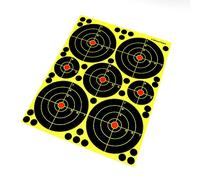 ANCLLO 10 Unidades, tamaño múltiple, 4 Pulgadas, 3 Pulgadas, 2 Pulgadas, Objetivo de Tiro reactivo de Diana - Disparos estalló Amarillo Fluorescente Brillante al impactar