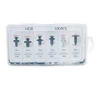 ANCLLO 100 clips de retención tipo empuje para muchas marcas de coche con caja de almacenamiento de plástico