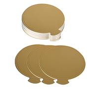 ANCLLO 100 piezas redondas de cartón dorado para mousse, base para tartas, platos de postre, cartón circular, para magdalenas, postres