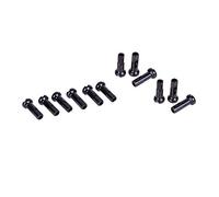 ANCLLO 12 piezas de niples de radios de aleación para bicicletas, puntas de extremo de radios, tapas de extremo, niples para ruedas de bicicletas de montaña y de carretera, 14G - Negro