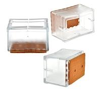 ANCLLO 12 tapas rectangulares para patas de silla de silicona transparente transparente para muebles de mesa, patas y patas de madera, protectores de fieltro para evitar arañazos (tamaño mediano)