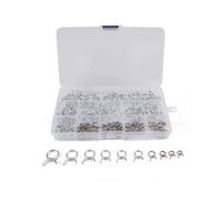 ANCLLO 150 Piezas Abrazadera de Manguera Resorte 10 Tamaños 5-14mm Abrazadera de Tubo de Aire Sujetador Banda de Resorte Abrazadera de Manguera para Tubería de Agua Manguera de Combustible